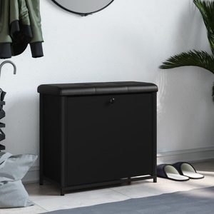 vidaXL, vidaXL Schuhbank mit Klappe Schwarz 62x32x56 cm, vidaXL Schuhbank mit Klappe Schwarz 62x32x56 cm