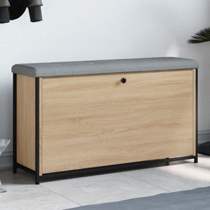 vidaXL, vidaXL Schuhbank mit Klappe Sonoma-Eiche 102x32x56 cm, vidaXL Schuhbank mit Klappe Sonoma-Eiche 102x32x56 cm