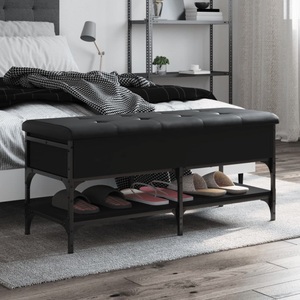 vidaXL, vidaXL Schuhbank Schwarz 102x42x45 cm Holzwerkstoff, vidaXL Schuhbank Schwarz 102x42x45 cm Holzwerkstoff