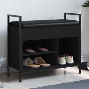 vidaXL, vidaXL Schuhbank Schwarz 65,5x32x57,5 cm Holzwerkstoff, vidaXL Schuhbank Schwarz 65,5x32x57,5 cm Holzwerkstoff