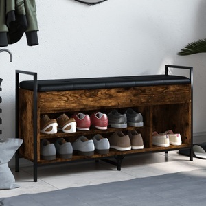 vidaXL, vidaXL Schuhbank Räuchereiche 105,5x32x57,5 cm Holzwerkstoff, vidaXL Schuhbank Räuchereiche 105,5x32x57,5 cm Holzwerkstoff