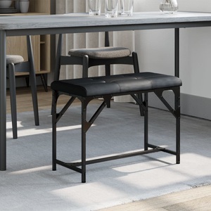 vidaXL, vidaXL Essbank Schwarz 62x32x45 cm Stahl und Kunstleder, vidaXL Essbank Schwarz 62x32x45 cm Stahl und Kunstleder
