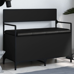 vidaXL, vidaXL Sitzbank mit Stauraum Schwarz 85,5x42x73,5 cm Holzwerkstoff, vidaXL Sitzbank mit Stauraum Schwarz 85,5x42x73,5 cm Holzwerkstoff