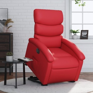 vidaXL, vidaXL Relaxsessel mit Aufstehhilfe Elektrisch Rot Kunstleder, vidaXL Relaxsessel mit Aufstehhilfe Elektrisch Rot Kunstleder
