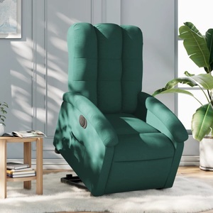 vidaXL, vidaXL Relaxsessel mit Aufstehhilfe Elektrisch Dunkelgrün Stoff, vidaXL Relaxsessel mit Aufstehhilfe Elektrisch Dunkelgrün Stoff