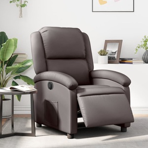 vidaXL, vidaXL Relaxsessel Elektrisch Dunkelbraun Echtleder, vidaXL Relaxsessel Elektrisch Dunkelbraun Echtleder