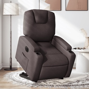 vidaXL, vidaXL Relaxsessel mit Aufstehhilfe Elektrisch Dunkelbraun Stoff, vidaXL Relaxsessel mit Aufstehhilfe Elektrisch Dunkelbraun Stoff