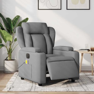 vidaXL, vidaXL Massagesessel Elektrisch Hellgrau Stoff, vidaXL Massagesessel Elektrisch Hellgrau Stoff