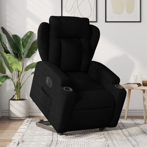vidaXL, vidaXL Relaxsessel mit Aufstehhilfe Elektrisch Schwarz Stoff, vidaXL Relaxsessel mit Aufstehhilfe Elektrisch Schwarz Stoff