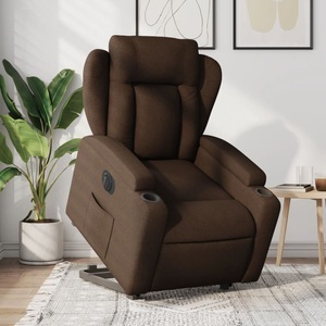 vidaXL, vidaXL Relaxsessel mit Aufstehhilfe Elektrisch Braun Stoff, vidaXL Relaxsessel mit Aufstehhilfe Elektrisch Braun Stoff