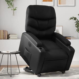 vidaXL, vidaXL Relaxsessel mit Aufstehhilfe Elektrisch Schwarz Kunstleder, vidaXL Relaxsessel mit Aufstehhilfe Elektrisch Schwarz Kunstleder
