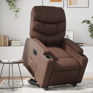 vidaXL, vidaXL Relaxsessel mit Aufstehhilfe Elektrisch Braun Kunstleder, vidaXL Relaxsessel mit Aufstehhilfe Elektrisch Braun Kunstleder