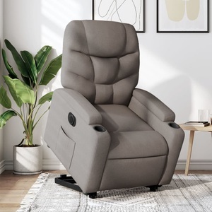 vidaXL, vidaXL Relaxsessel mit Aufstehhilfe Elektrisch Taupe Stoff, vidaXL Relaxsessel mit Aufstehhilfe Elektrisch Taupe Stoff