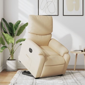 vidaXL, vidaXL Relaxsessel mit Aufstehhilfe Elektrisch Creme Stoff, vidaXL Relaxsessel mit Aufstehhilfe Elektrisch Creme Stoff