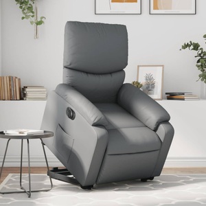 vidaXL, vidaXL Relaxsessel mit Aufstehhilfe Elektrisch Grau Kunstleder, vidaXL Relaxsessel mit Aufstehhilfe Elektrisch Grau Kunstleder