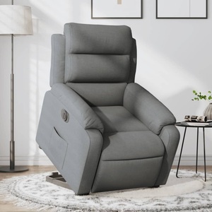vidaXL, vidaXL Relaxsessel mit Aufstehhilfe Elektrisch Dunkelgrau Stoff, vidaXL Relaxsessel mit Aufstehhilfe Elektrisch Dunkelgrau Stoff