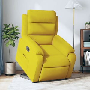 vidaXL, vidaXL Relaxsessel mit Aufstehhilfe Elektrisch Gelb Samt, 