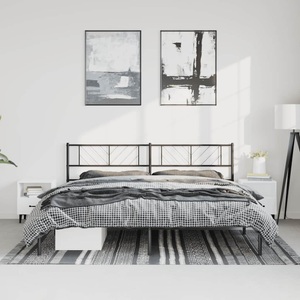 vidaXL, vidaXL Bettgestell mit Kopfteil Metall Schwarz 183x213 cm