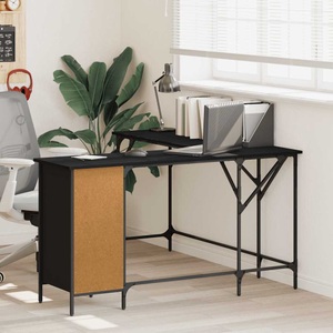 vidaXL, vidaXL Schreibtisch Schwarz 141x141x75 cm Holzwerkstoff