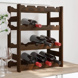 vidaXL, vidaXL Weinregal für 16 Flaschen Braun Massivholz Kiefer, vidaXL Weinregal für 16 Flaschen Braun Massivholz Kiefer