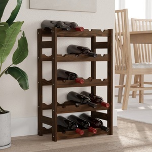 vidaXL, vidaXL Weinregal für 20 Flaschen Braun Massivholz Kiefer, vidaXL Weinregal für 20 Flaschen Braun Massivholz Kiefer