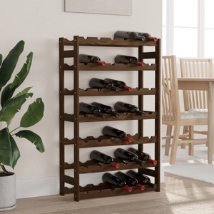 vidaXL, vidaXL Weinregal für 42 Flaschen Braun Massivholz Kiefer, vidaXL Weinregal für 42 Flaschen Braun Massivholz Kiefer