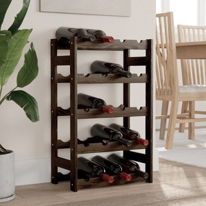 vidaXL, vidaXL Weinregal für 20 Flaschen Schwarz Massivholz Kiefer, vidaXL Weinregal für 20 Flaschen Schwarz Massivholz Kiefer
