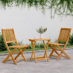 vidaXL, vidaXL 3-tlg. Garten-Essgruppe Klappbar Massivholz Akazie, vidaXL 3-tlg. Garten-Essgruppe Klappbar Massivholz Akazie