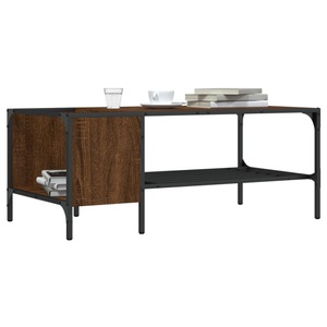 vidaXL, vidaXL Couchtisch mit Regal Braun Eichen-Optik 100x51x40 cm, vidaXL Couchtisch mit Regal Braun Eichen-Optik 100x51x40 cm