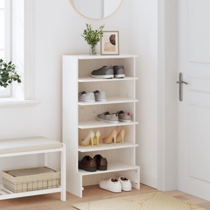 vidaXL, vidaXL Schuhregal Weiß 52x30x104 cm Massivholz Kiefer