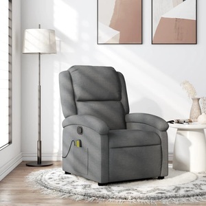 vidaXL, vidaXL Massagesessel Dunkelgrau Stoff, vidaXL Massagesessel Dunkelgrau Stoff
