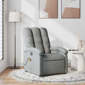 vidaXL, vidaXL Massagesessel Hellgrau Stoff, vidaXL Massagesessel Hellgrau Stoff