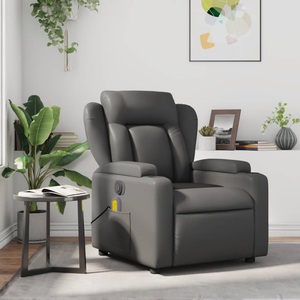 vidaXL, vidaXL Massagesessel Grau Kunstleder, vidaXL Massagesessel Grau Kunstleder