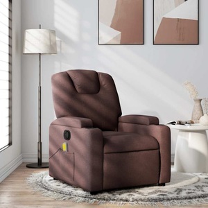vidaXL, vidaXL Massagesessel Dunkelbraun Stoff, vidaXL Massagesessel Dunkelbraun Stoff