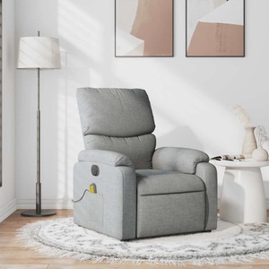 vidaXL, vidaXL Massagesessel Hellgrau Stoff, vidaXL Massagesessel Hellgrau Stoff