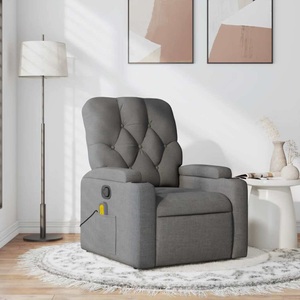 vidaXL, vidaXL Massagesessel Dunkelgrau Stoff, vidaXL Massagesessel Dunkelgrau Stoff
