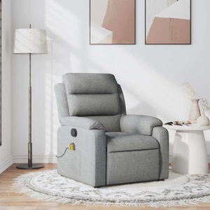 vidaXL, vidaXL Massagesessel Hellgrau Stoff, vidaXL Massagesessel Hellgrau Stoff