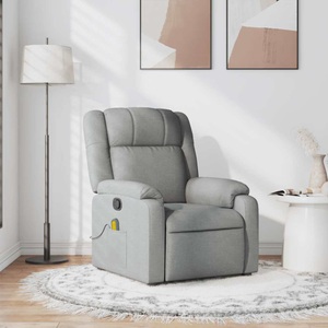vidaXL, vidaXL Massagesessel Hellgrau Stoff, vidaXL Massagesessel Hellgrau Stoff