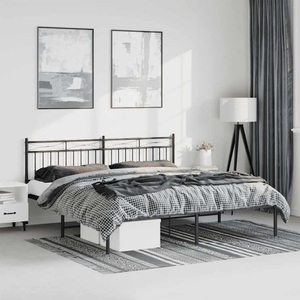 vidaXL, vidaXL Bettgestell mit Kopfteil Metall Schwarz 183x213 cm