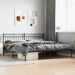 vidaXL, vidaXL Bettgestell mit Kopfteil Metall Schwarz 200x200 cm