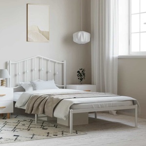 vidaXL, vidaXL Bettgestell mit Kopfteil Metall Weiß 100x190 cm