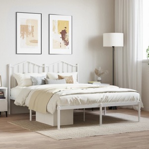 vidaXL, vidaXL Bettgestell mit Kopfteil Metall Weiß 140x200 cm