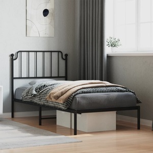 vidaXL, vidaXL Bettgestell mit Kopfteil Metall Schwarz 90x190 cm, vidaXL Bettgestell mit Kopfteil Metall Schwarz 90x190 cm