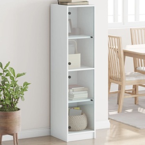 vidaXL, vidaXL Highboard mit Glastüren Weiß 35x37x142 cm, vidaXL Highboard mit Glastüren Weiß 35x37x142 cm