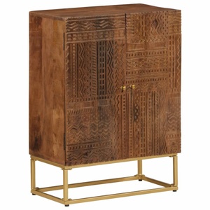 vidaXL, vidaXL Sideboard 55x30x76 cm Massivholz Mango und Eisen