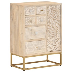 vidaXL, vidaXL Sideboard 55x30x76 cm Massivholz Mango und Eisen, vidaXL Sideboard 55x30x76 cm Massivholz Mango und Eisen