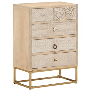 vidaXL, vidaXL Kommode 55x30x76 cm Massivholz Mango und Eisen, vidaXL Kommode 55x30x76 cm Massivholz Mango und Eisen