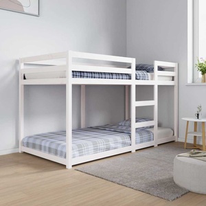vidaXL, vidaXL Etagenbett Weiß 90x190 cm Massivholz Kiefer