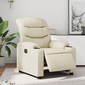 vidaXL, vidaXL Relaxsessel Elektrisch Creme Kunstleder, 