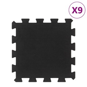 vidaXL, vidaXL Bodenfliesen aus Gummi 9 Stk. Schwarz 16 mm 30x30 cm, vidaXL Bodenfliesen aus Gummi 9 Stk. Schwarz 16 mm 30x30 cm